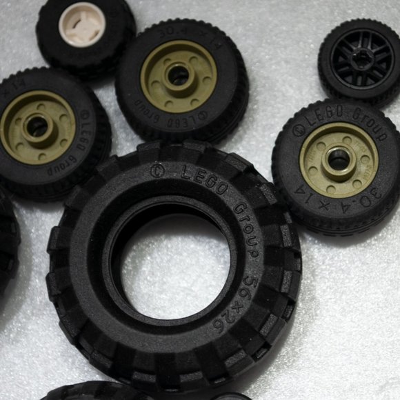 LEGO Bulk Lot of 18 Tires Pieces Bulk Wheel Specialty Parts Build X - Picture 2 of 4